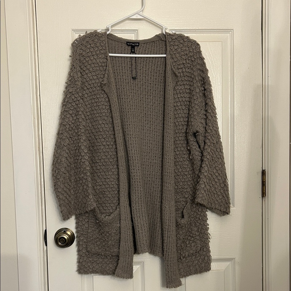 Express Textured Brown Cardigan